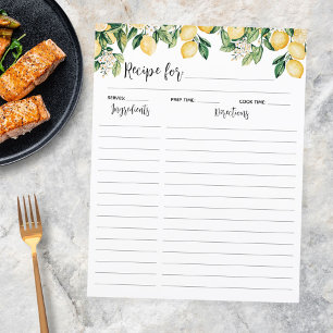 Papier Intercalaire de recette de cuisine de l'arbre au c