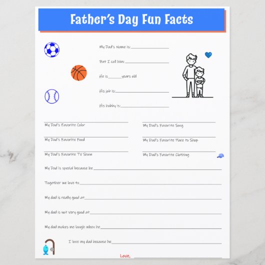 Papier Interview de fête des pères Son Imprimer (Devant)