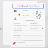 Papier Interview du Fils de la Fête des mères Imprimer (Devant / Derrière)