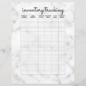 Papier Inventaire d'entreprise en marbre noir blanc simpl (Devant)