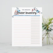 Papier Inventaire floral de congélateur bleu (Debout devant)