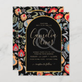 Papier invitación bilingüe de boda de flores populaire, (Devant / Derrière)