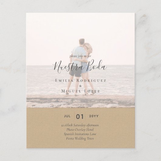 Papier Invitación de Boda con Superposición de Fotos (Devant)