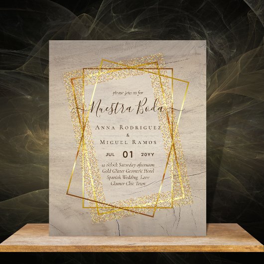 Papier Invitaciones de Boda, Mariage espagnol GOLD Budget
