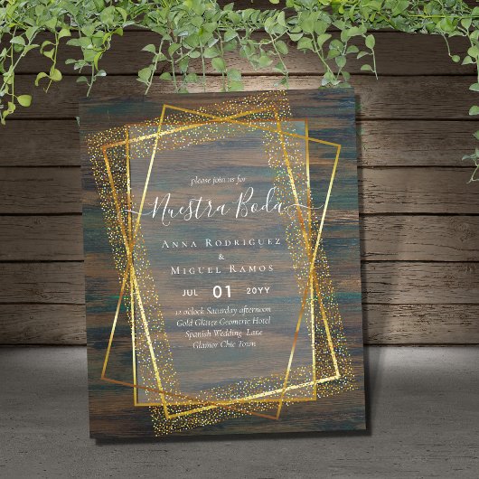 Papier Invitaciones de Boda, Mariage espagnol GOLD Budget