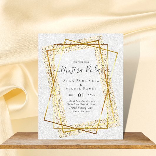 Papier Invitaciones de Boda, Mariage espagnol GOLD Budget