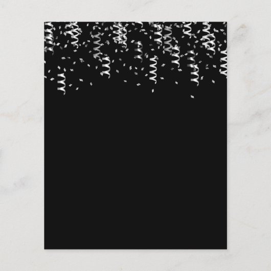 Papier Invitation 30 ans budget argent noir léopard (Dos)