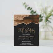Papier Invitation 30 ans Budget Mocha Gold Agate (Debout devant)