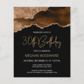 Papier Invitation 30 ans Budget Mocha Gold Agate (Devant)