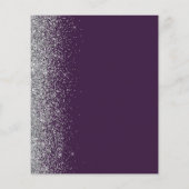 Papier Invitation 70 ans Budget Violet Argent Pailleté (Dos)