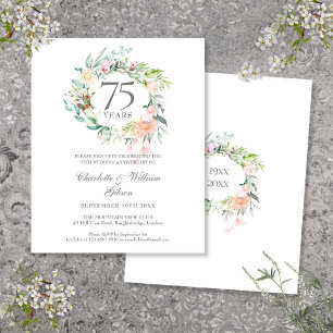 Papier Invitation 75e anniversaire de mariage Budget Rose