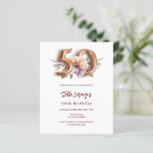 Papier Invitation à 50e anniversaire de pêche à l'or blan (Debout devant)