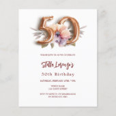 Papier Invitation à 50e anniversaire de pêche à l'or blan (Devant)