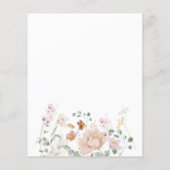 Papier Invitation à Baby shower doux Fleurs sauvages du b (Dos)
