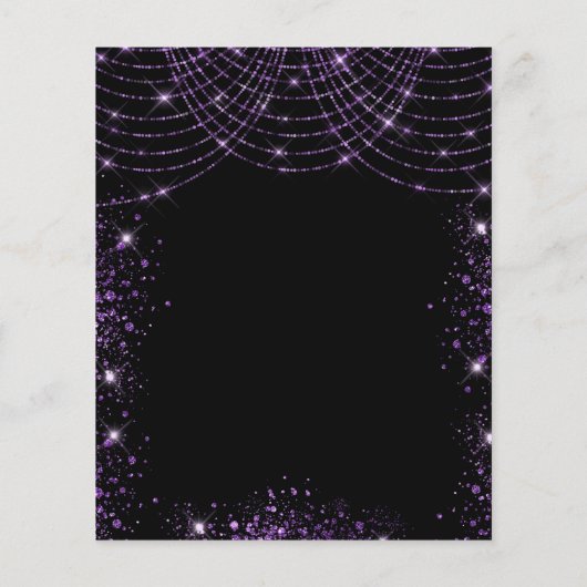 Papier Invitation à budget noir violet masquerade (Dos)