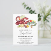 Papier Invitation à ébullition de fruits de mer Aquarelle (Debout devant)