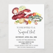 Papier Invitation à ébullition de fruits de mer Aquarelle (Devant)