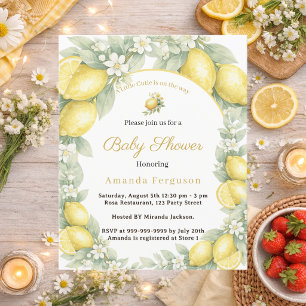 Papier Invitation à la baby shower Citron mignon aux agru