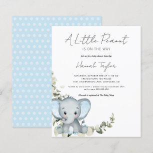 Papier Invitation à la Baby Shower Garçon Eléphant Économ