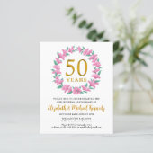 Papier Invitation à la couronne de fleurs d'or du 50e ann (Debout devant)