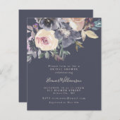 Papier Invitation à la douche d'aquarelle fleurie Budget (Devant / Derrière)
