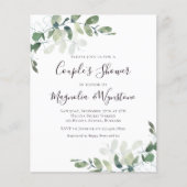 Papier Invitation à la douche du couple Eucalyptus Budget (Devant)