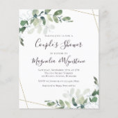 Papier Invitation à la douche du couple Eucalyptus Budget (Devant)