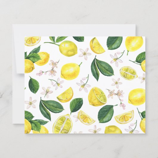 Papier Invitation à la douche nuptiale à base de citron p (Dos)