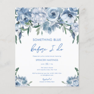 Papier Invitation à la douche nuptiale à budget bleu