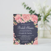 Papier Invitation à la douche nuptiale à budget floral ro (Debout devant)