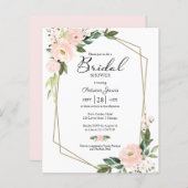 Papier Invitation à la douche nuptiale à budget floral ro (Devant / Derrière)