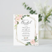 Papier Invitation à la douche nuptiale à budget floral ro (Debout devant)