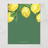 Papier Invitation à la douche nuptiale à couronne de citr (Dos)