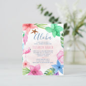 Papier Invitation à la douche nuptiale à fleurs roses (Debout devant)