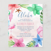 Papier Invitation à la douche nuptiale à fleurs roses (Devant)