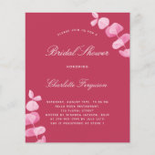 Papier Invitation à la douche nuptiale à l'eucalyptus ros (Devant)