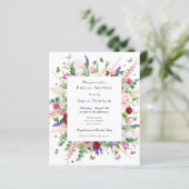 Papier Invitation à la douche nuptiale à papillon et à fl (Debout devant)