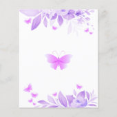 Papier Invitation à la douche nuptiale à papillon violet (Dos)