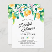 Papier Invitation à la douche nuptiale au citron (Devant / Derrière)