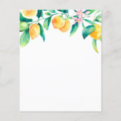 Papier Invitation à la douche nuptiale au citron (Dos)