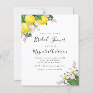 Papier Invitation à la douche nuptiale aux citrons Budget