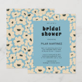 Papier Invitation à la douche nuptiale bleu blanc (Devant / Derrière)