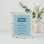 Papier Invitation à la douche nuptiale bleu blanc (Debout devant)