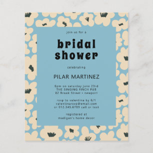 Papier Invitation à la douche nuptiale bleu blanc