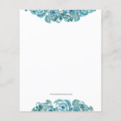 Papier Invitation à la douche nuptiale bleu or (Dos)