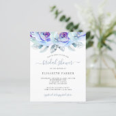 Papier Invitation à la douche nuptiale bleu poussiéreux b (Debout devant)