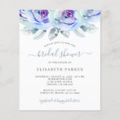 Papier Invitation à la douche nuptiale bleu poussiéreux b (Devant)