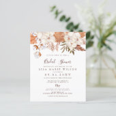 Papier Invitation à la douche nuptiale Boho Pampas Budget (Debout devant)