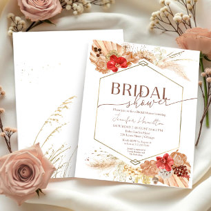 Papier Invitation à la douche nuptiale Boho Terracotta Bu