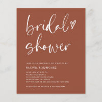 Invitation à la douche nuptiale Boho Terracotta Bu